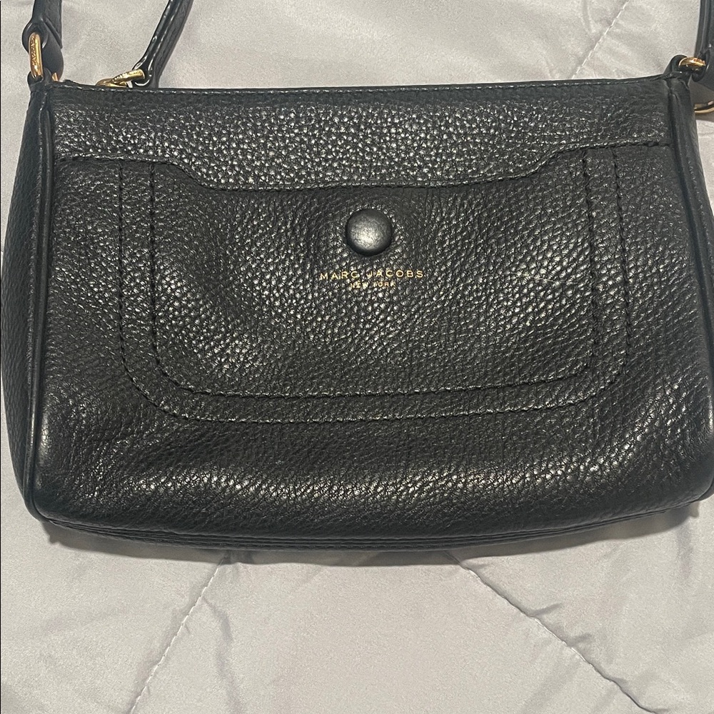 Marc Jacobs Black Pebbled Leather Crossbody Bag